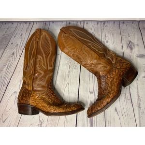 Size: 7.5 : J Chisholm  : Brown Cowboy boots exotic